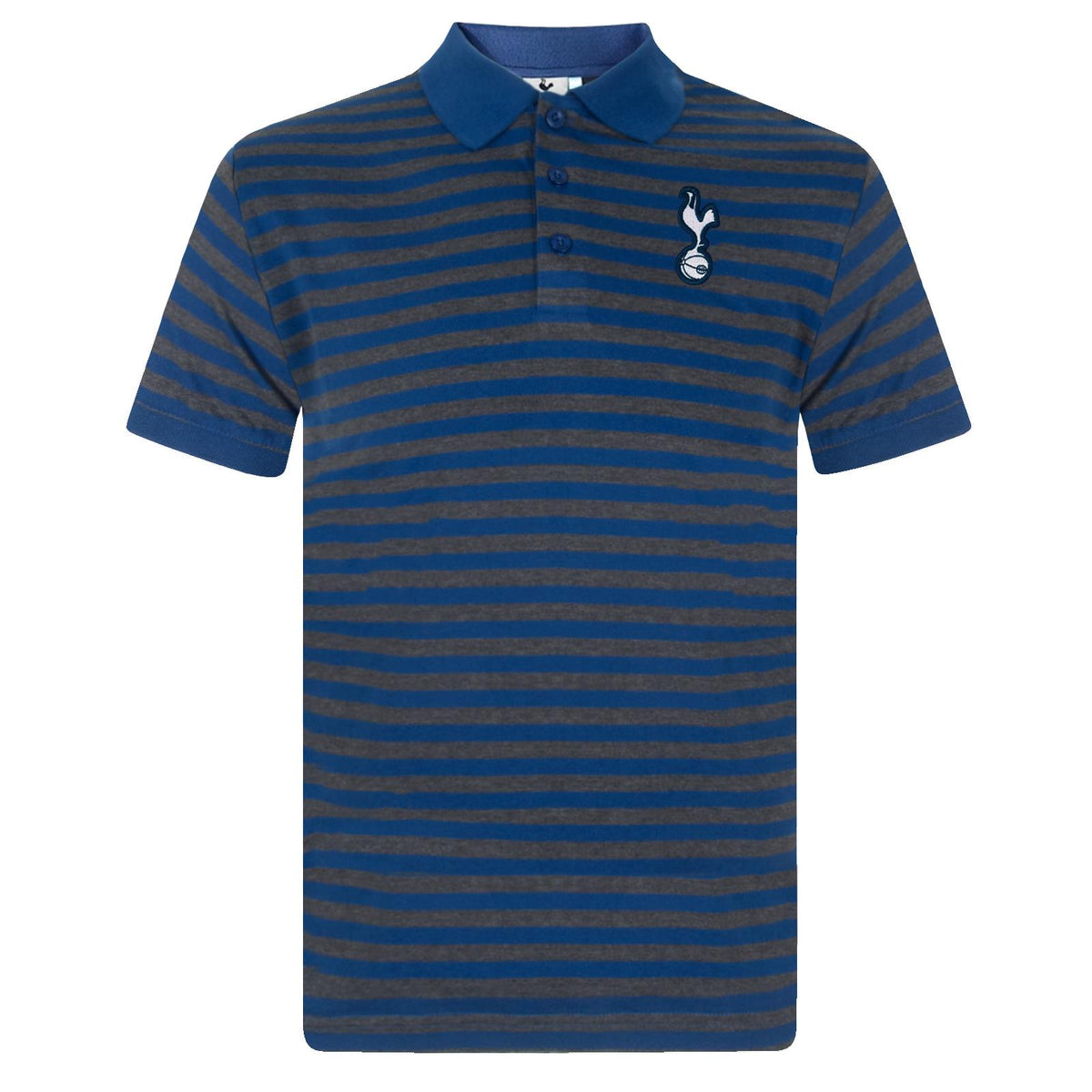 Blue-Grey - Front - Tottenham Hotspur FC Mens Stripe Polo Shirt