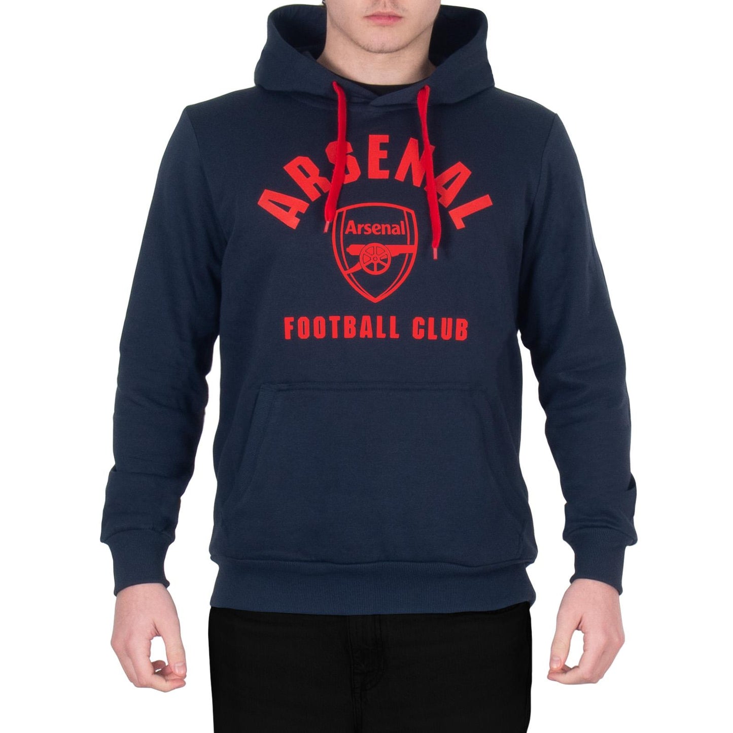 Navy Blue - Front - Arsenal FC Mens Fleece Hoodie