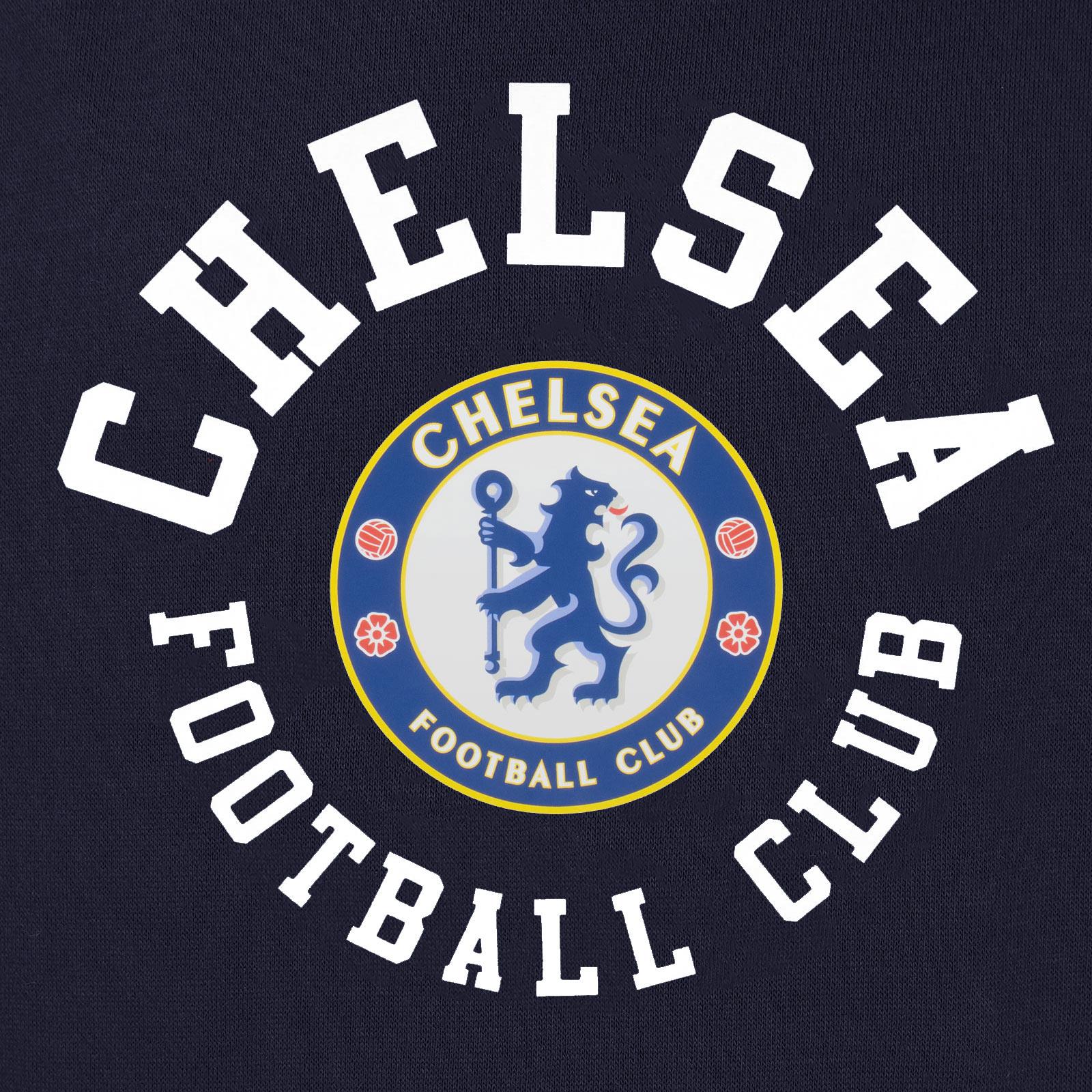 Navy Blue - Back - Chelsea FC Boys Graphic Fleece Hoodie