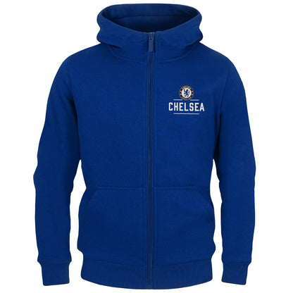 Royal Blue - Front - Chelsea FC Boys Full Zip Hoodie