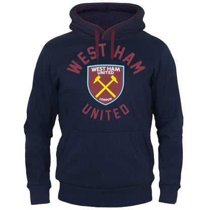Navy - Side - West Ham United FC Mens Graphic Fleece Hoodie