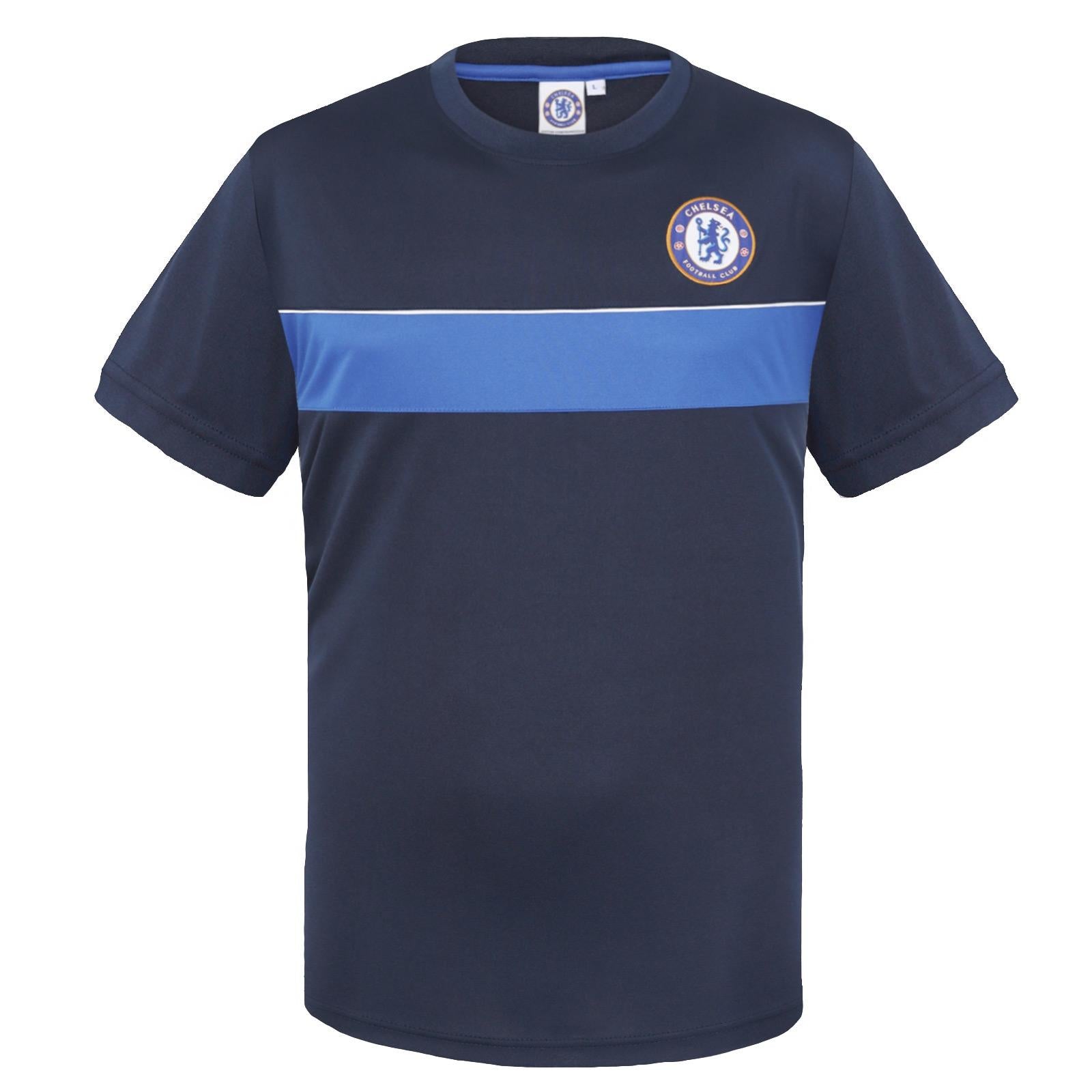 Navy - Front - Chelsea FC Boys Polyester T-Shirt