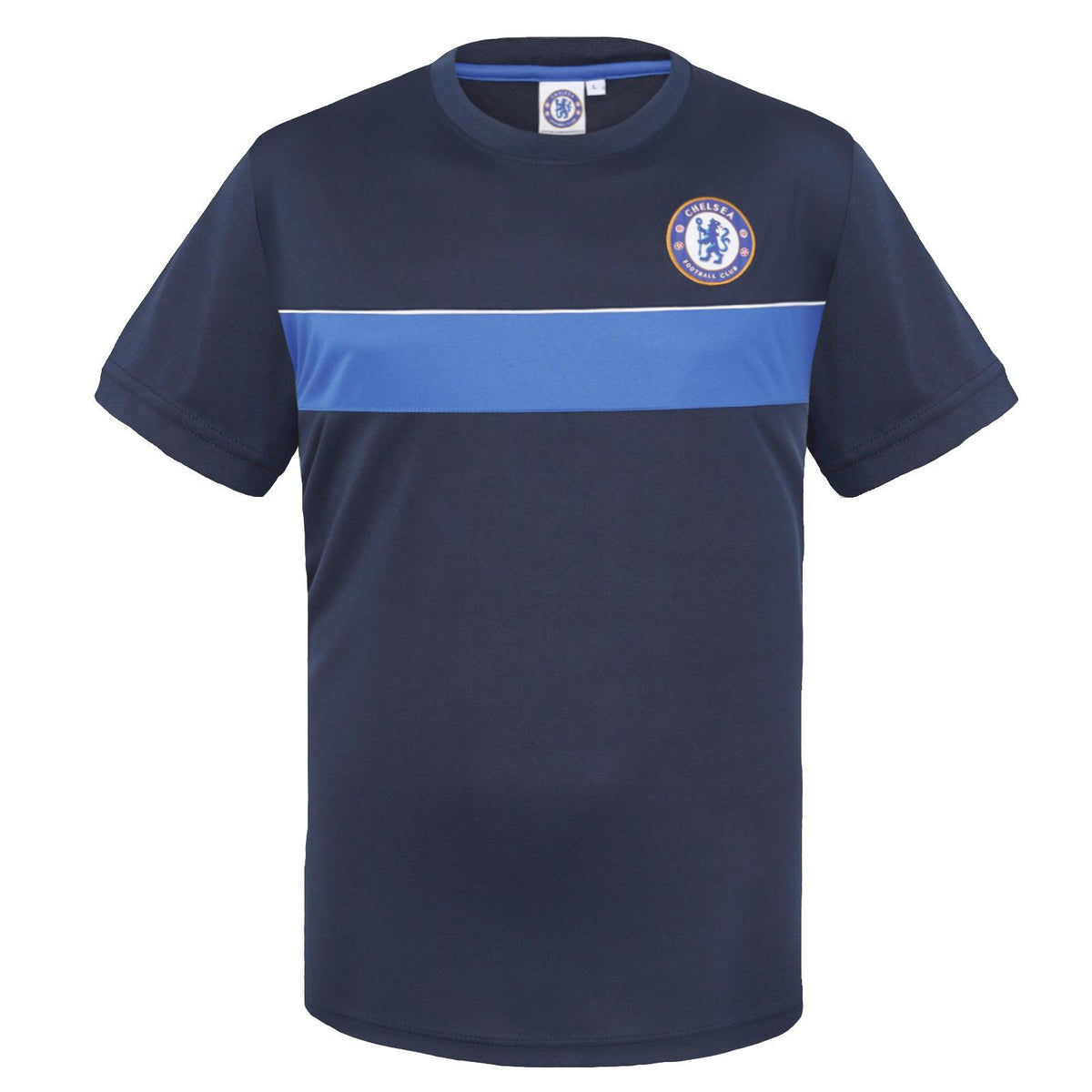 Navy - Front - Chelsea FC Boys Polyester T-Shirt
