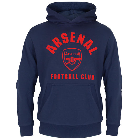 Navy Blue - Front - Arsenal FC Boys Fleece Hoodie