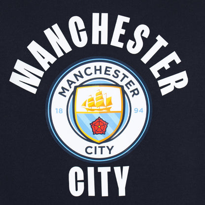 Navy Blue - Side - Manchester City FC Boys Fleece Hoodie