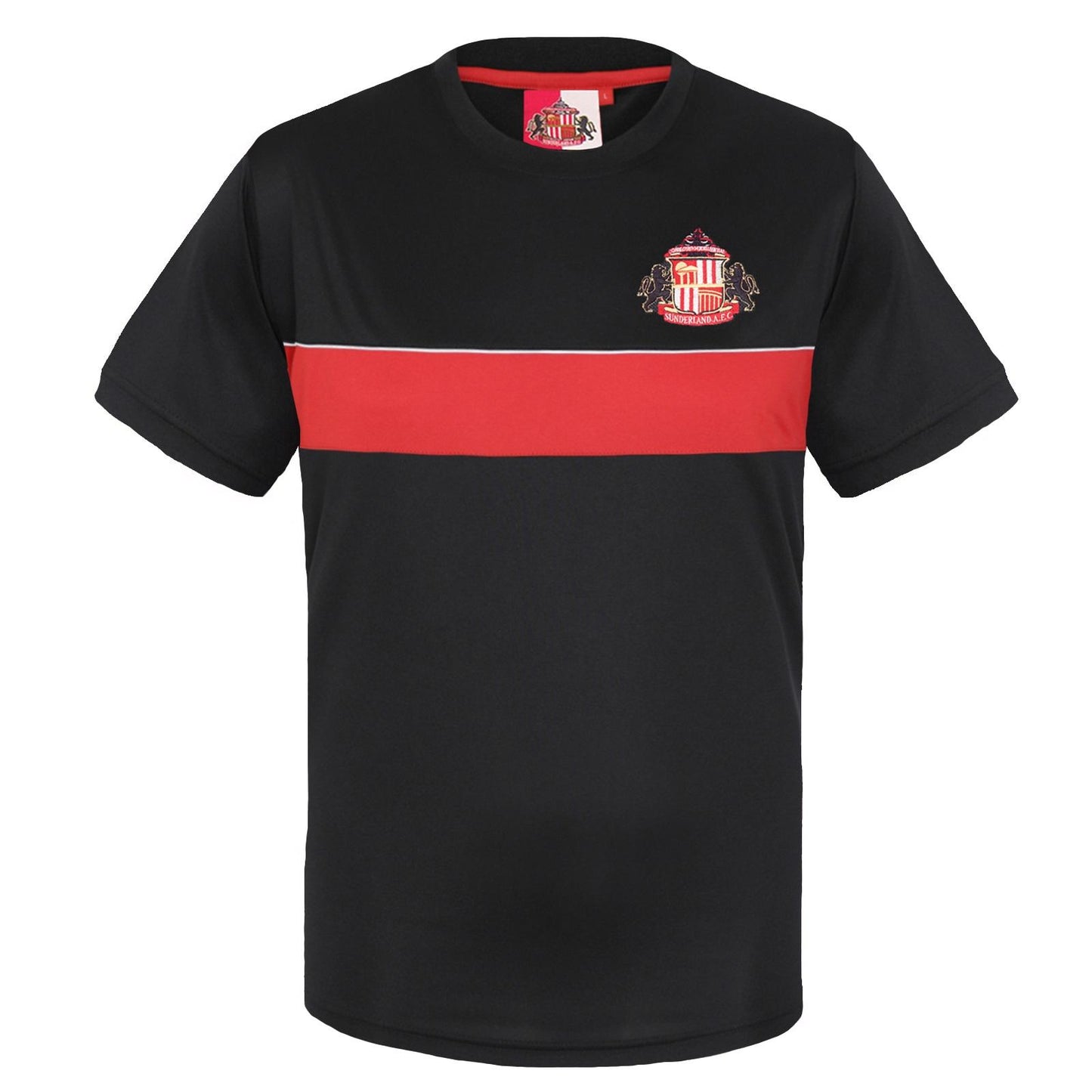 Black - Front - Sunderland AFC Boys Polyester T-Shirt