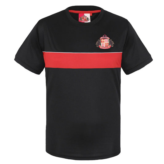 Black - Front - Sunderland AFC Boys Polyester T-Shirt