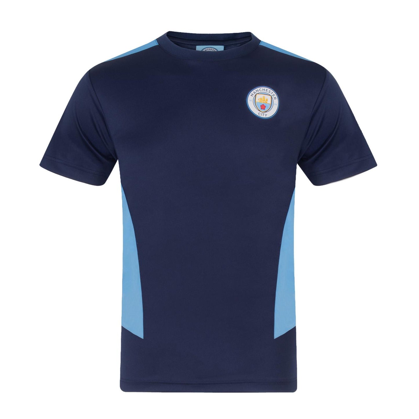 Navy - Front - Manchester City FC Boys Polyester T-Shirt