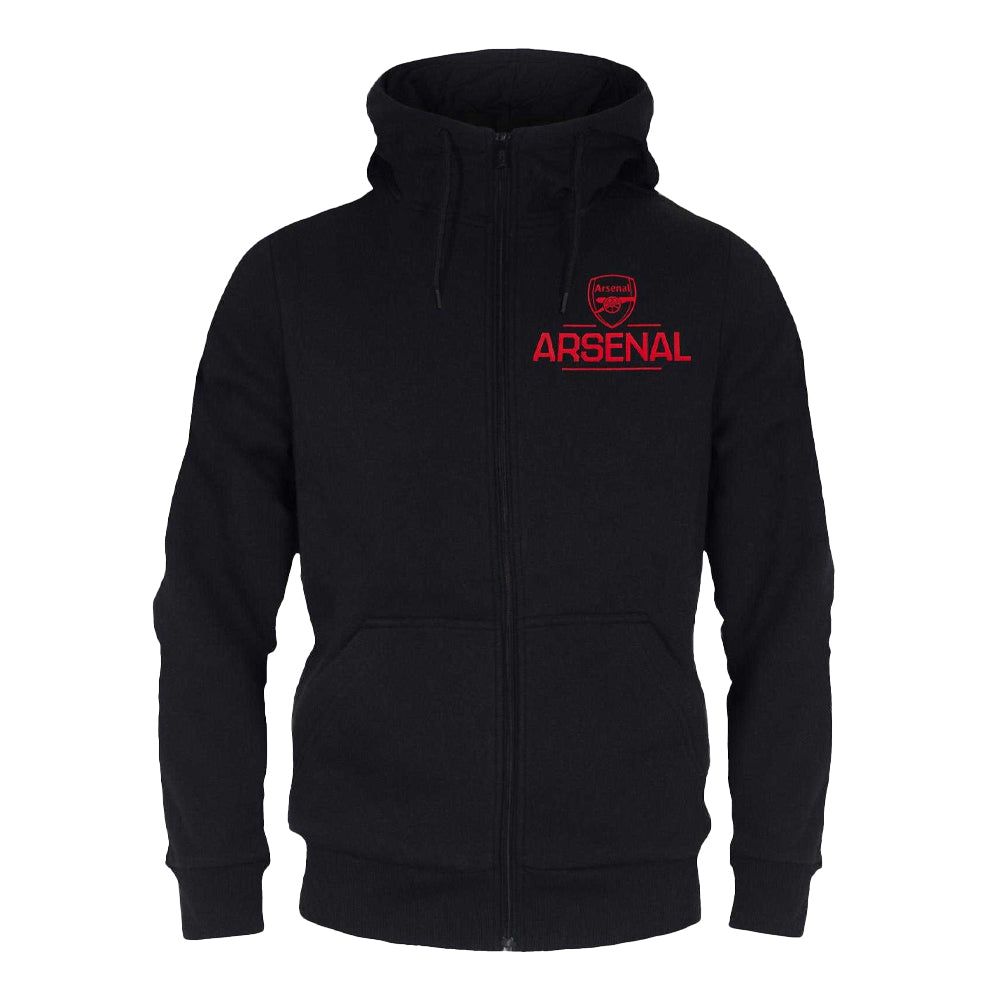 Black - Front - Arsenal FC Mens Fleece Hoodie