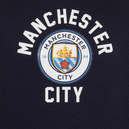 Navy Blue - Side - Manchester City FC Mens Graphic Fleece Hoodie