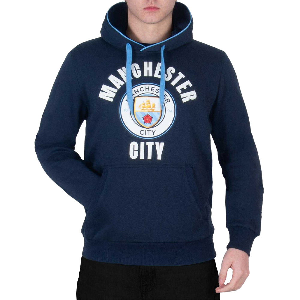 Navy Blue - Close up - Manchester City FC Mens Graphic Fleece Hoodie