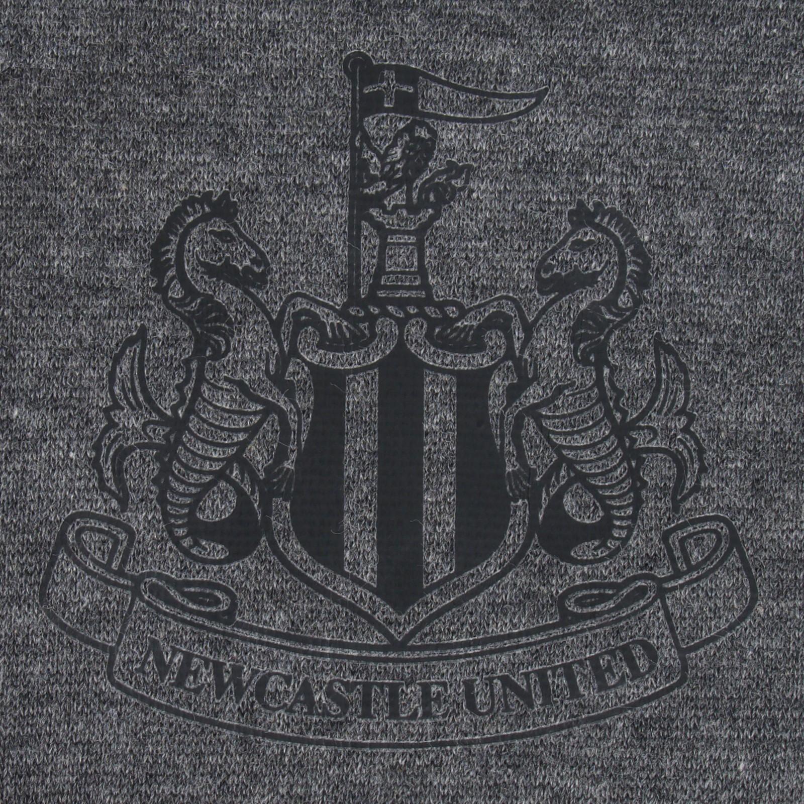 Grey - Side - Newcastle United FC Mens Fleece Full Zip Hoodie
