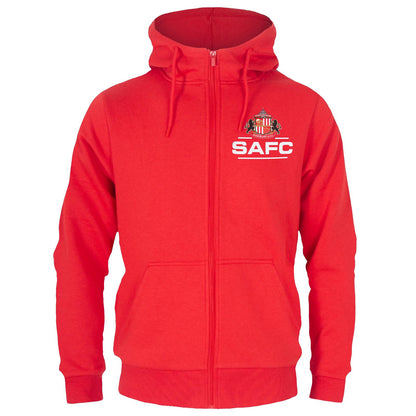 Red - Front - Sunderland AFC Mens Fleece Full Zip Hoodie