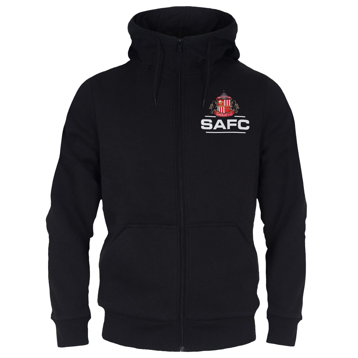 Black - Front - Sunderland AFC Mens Fleece Full Zip Hoodie