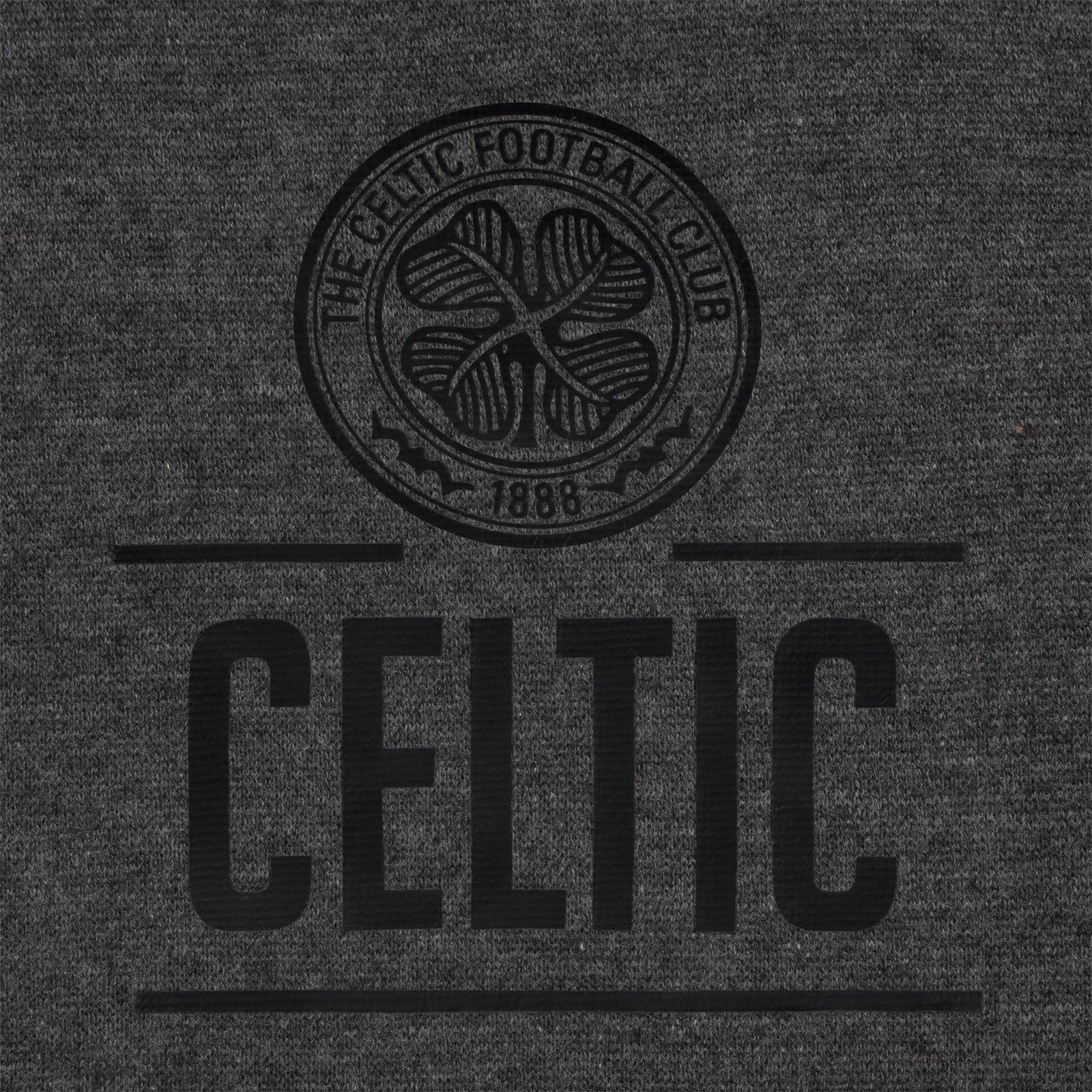 Grey - Side - Celtic FC Mens Fleece Full Zip Hoodie