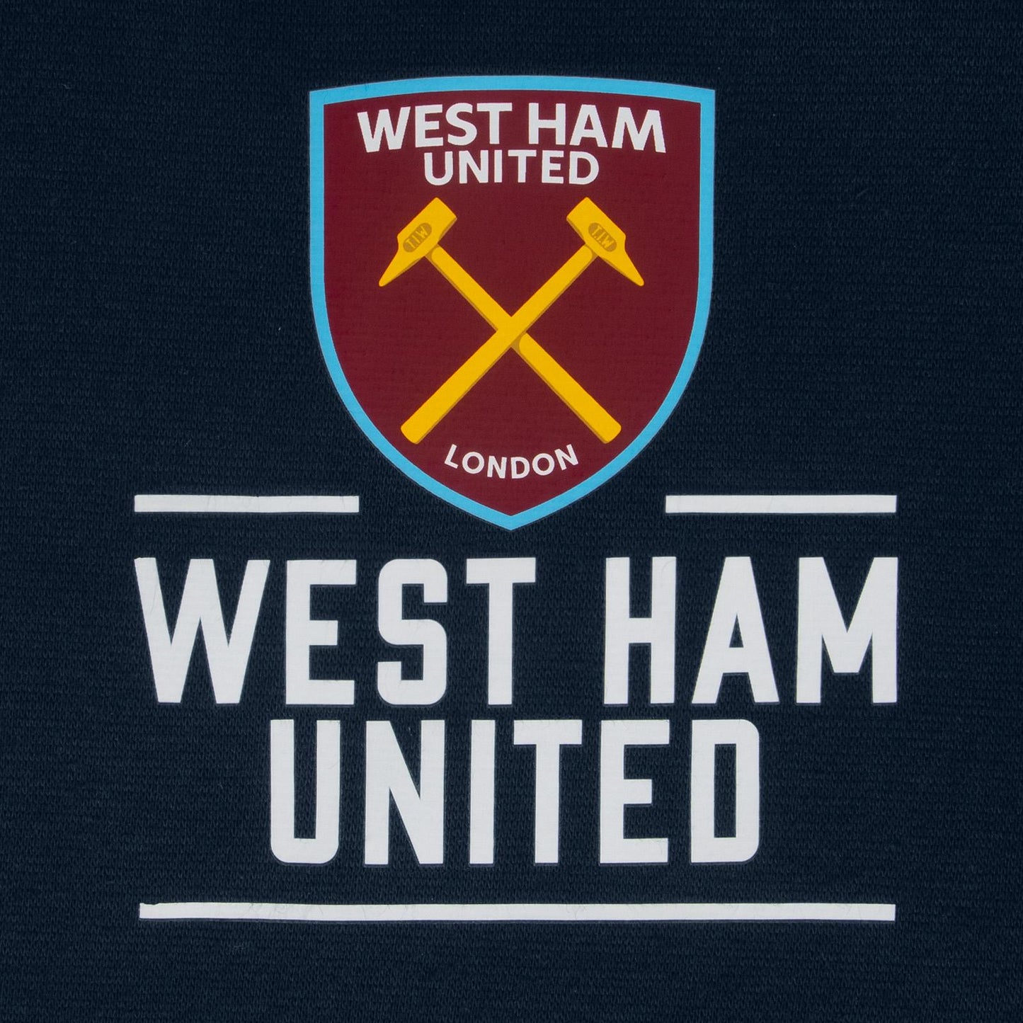 Navy - Side - West Ham United FC Mens Fleece Full Zip Hoodie