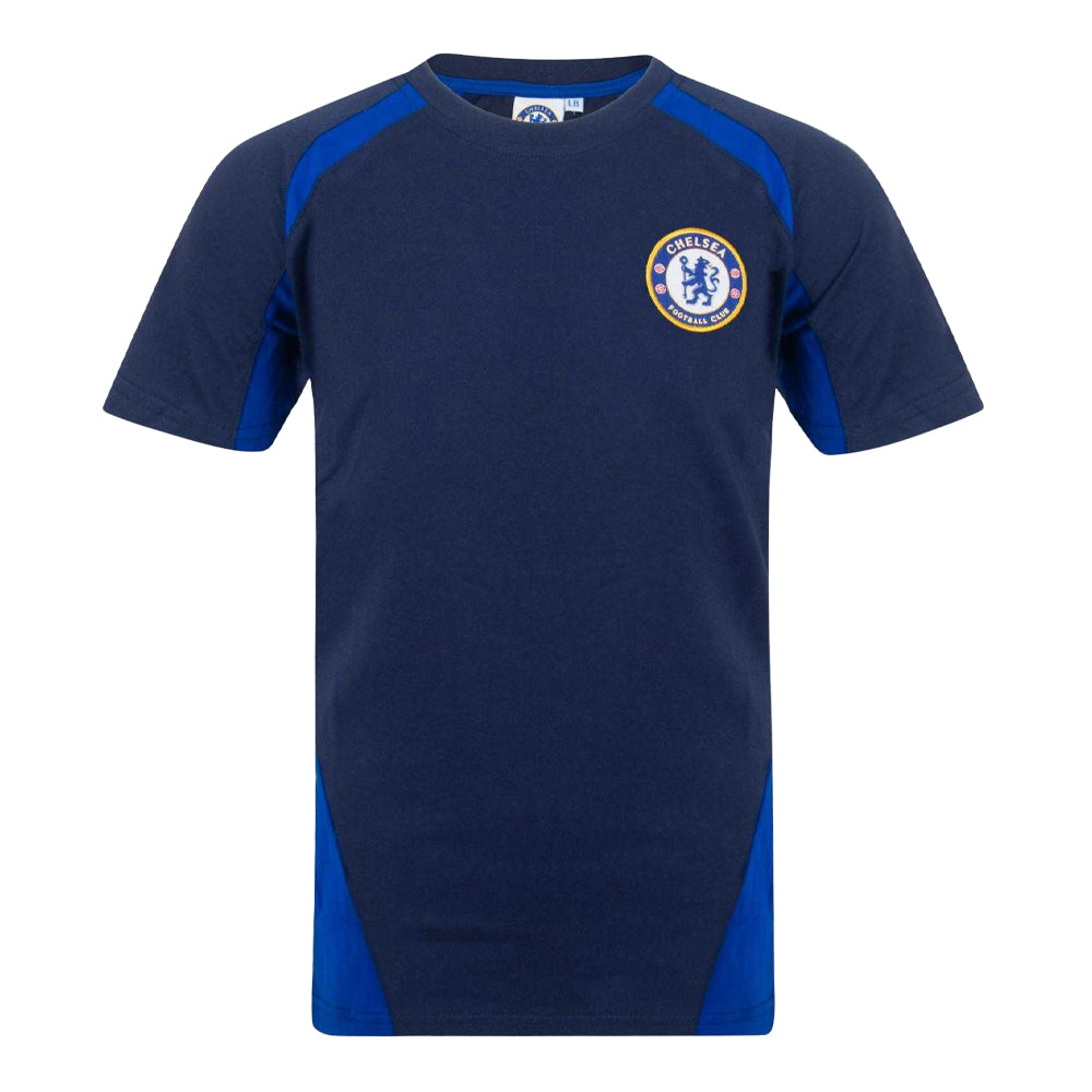 Navy - Front - Chelsea FC Boys Palmer 10 Cotton Panelled T-Shirt