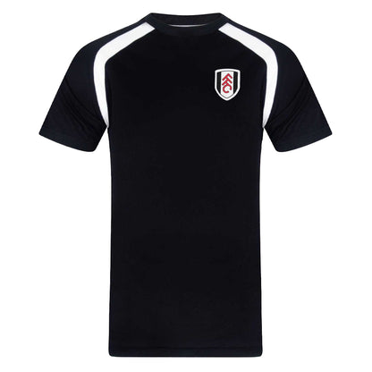 Black - Front - Fulham FC Boys Polyester T-Shirt
