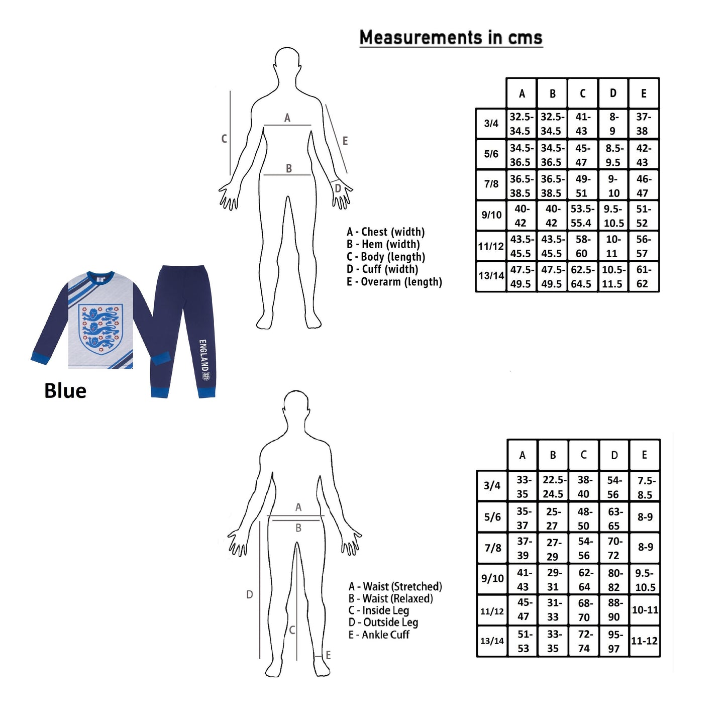 Blue - Lifestyle - England Football Boys Bellingham 10 Sublimated Long Pyjama Set