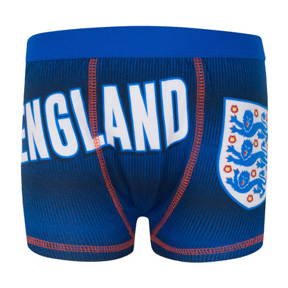 Navy-Red-White - Back - England Football Boys Crest Boxer Shorts (Pack of 3)