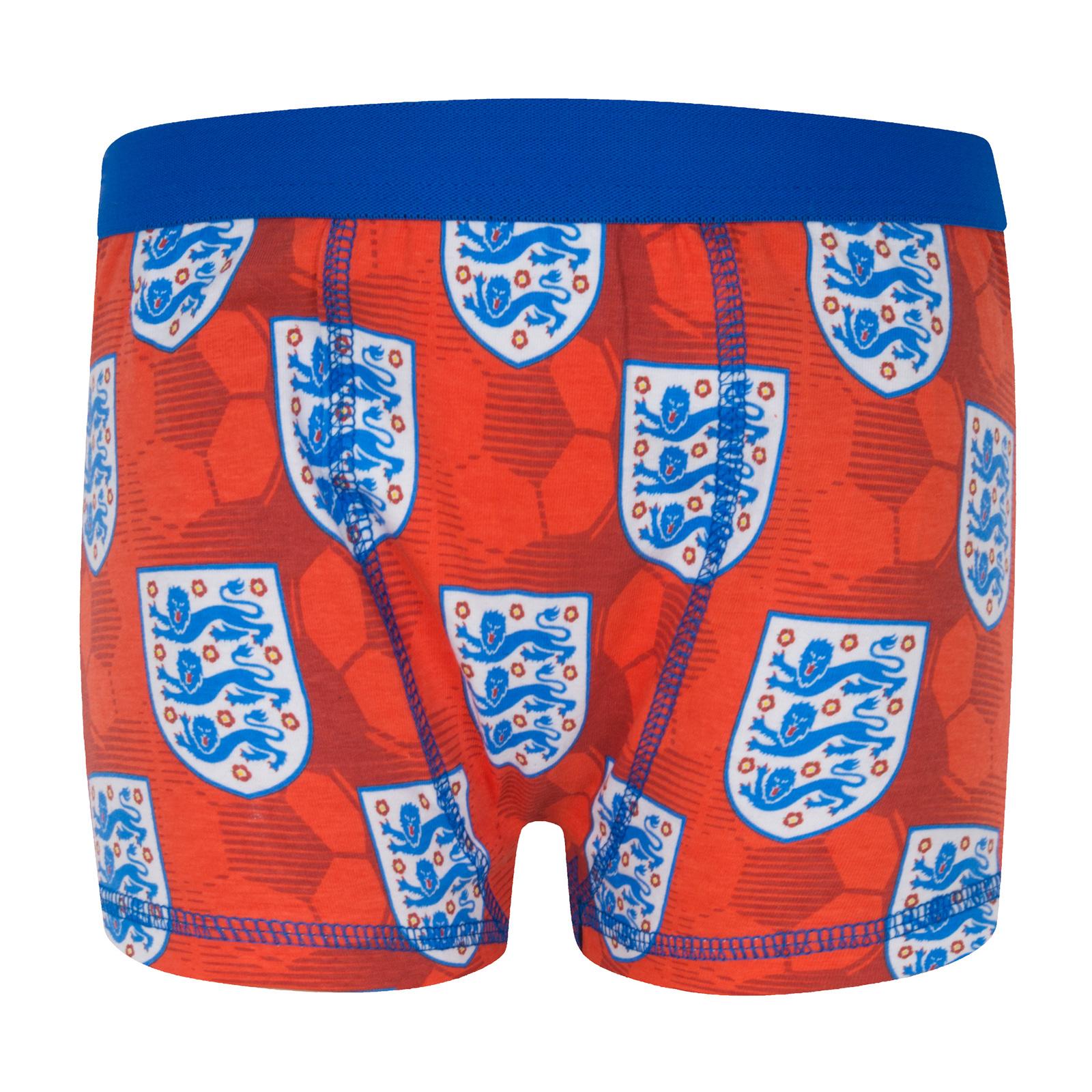 Navy-Red-White - Close up - England Football Boys Crest Boxer Shorts (Pack of 3)