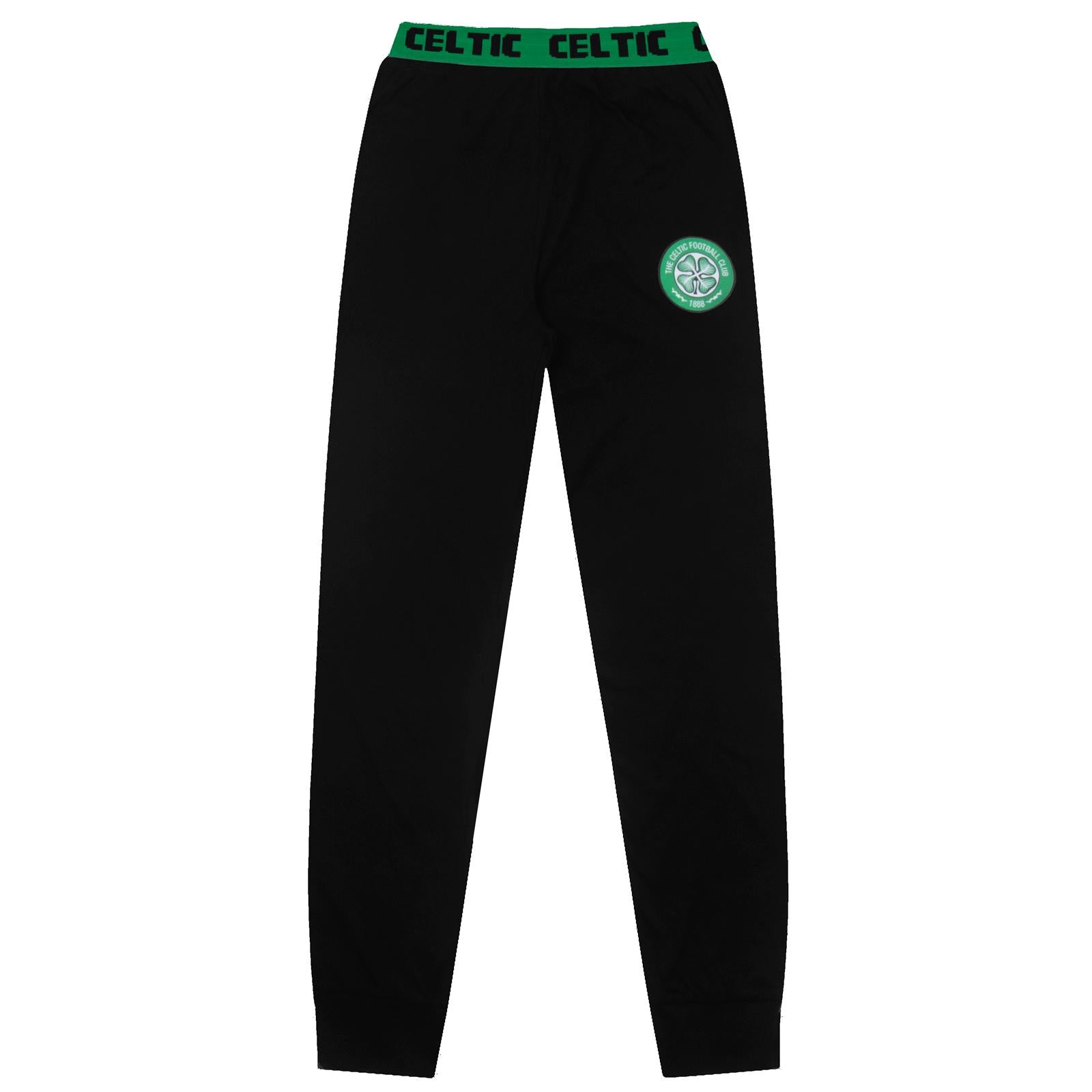 Black - Side - Celtic FC Boys Long Pyjama Set