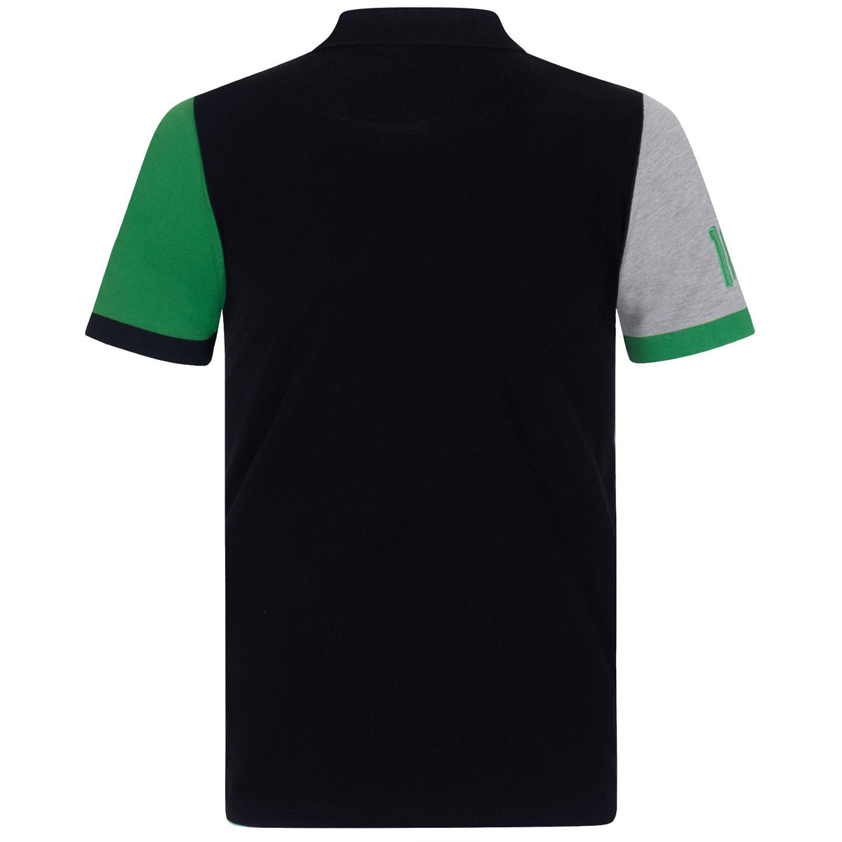 Black - Back - Celtic FC Mens Contrast Sleeves Polo Shirt