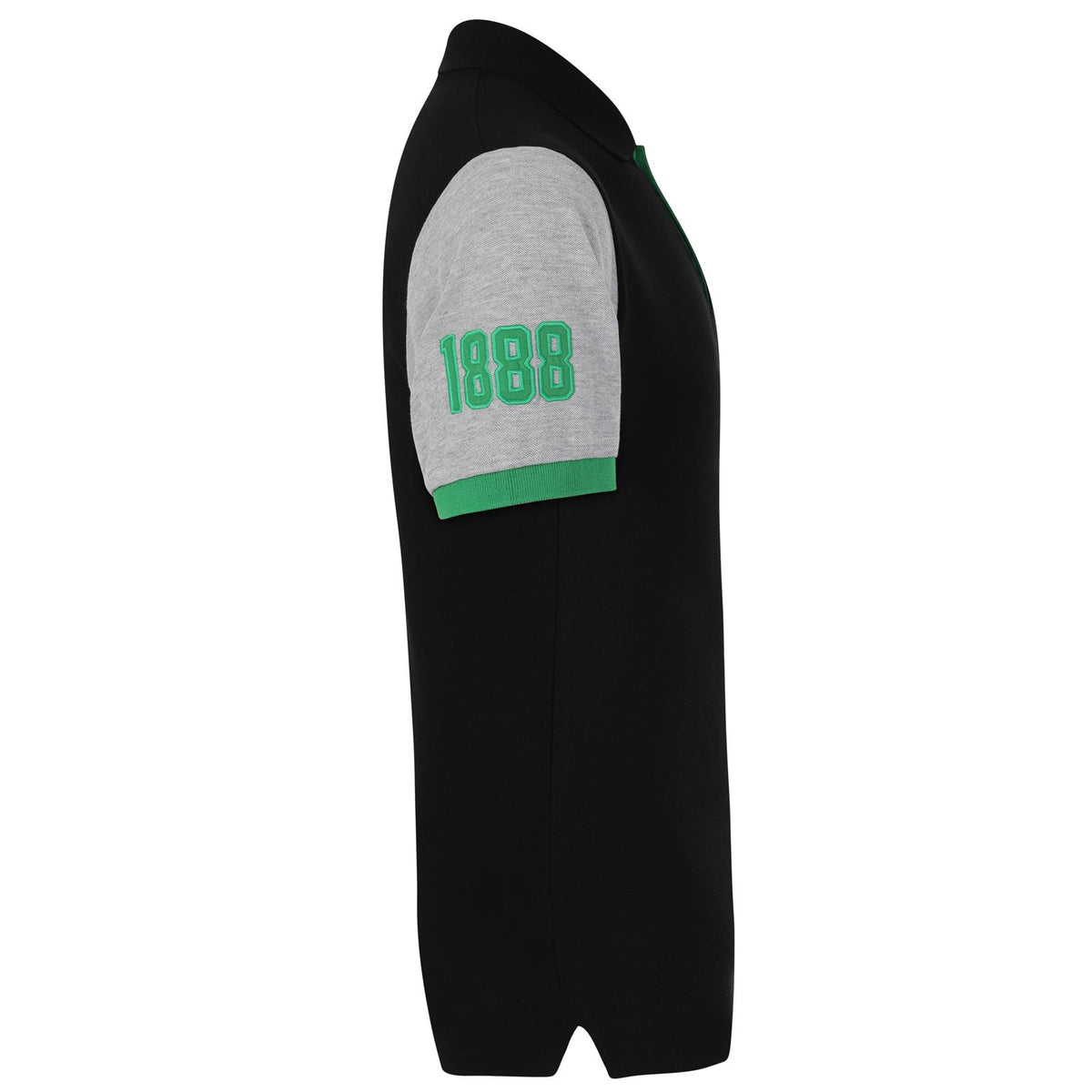 Black - Side - Celtic FC Mens Contrast Sleeves Polo Shirt