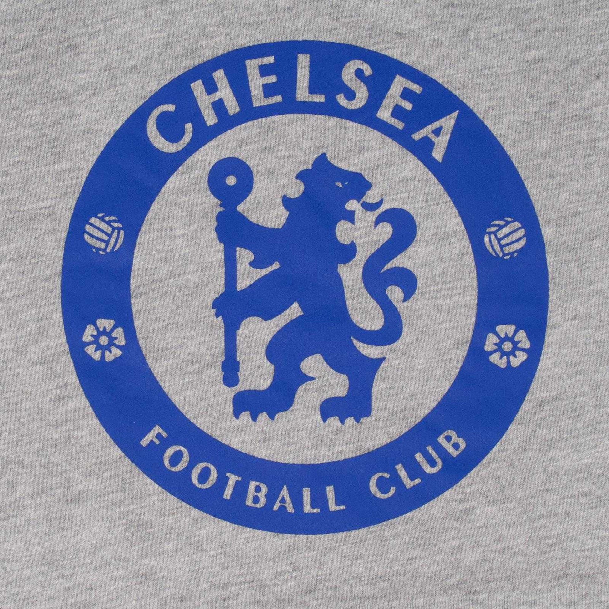 Grey - Back - Chelsea FC Boys Crest T-Shirt