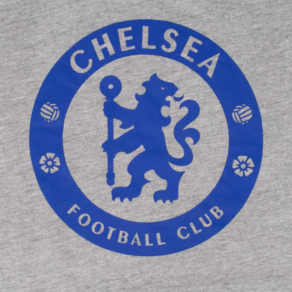 Grey - Back - Chelsea FC Boys Crest T-Shirt