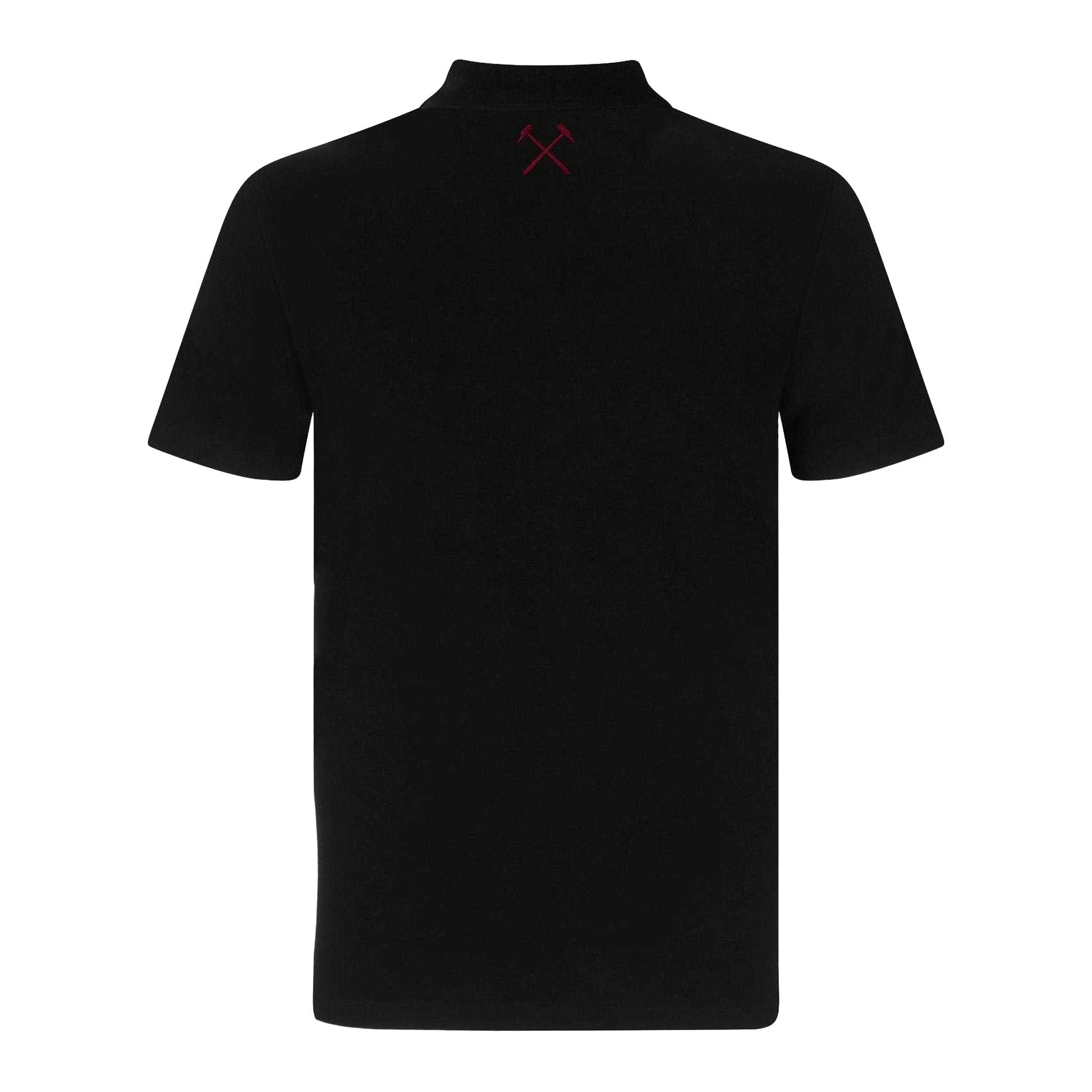 Black - Back - West Ham United FC Mens Crest Polo Shirt