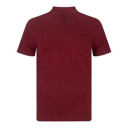 Claret - Back - West Ham United FC Mens Crest Polo Shirt