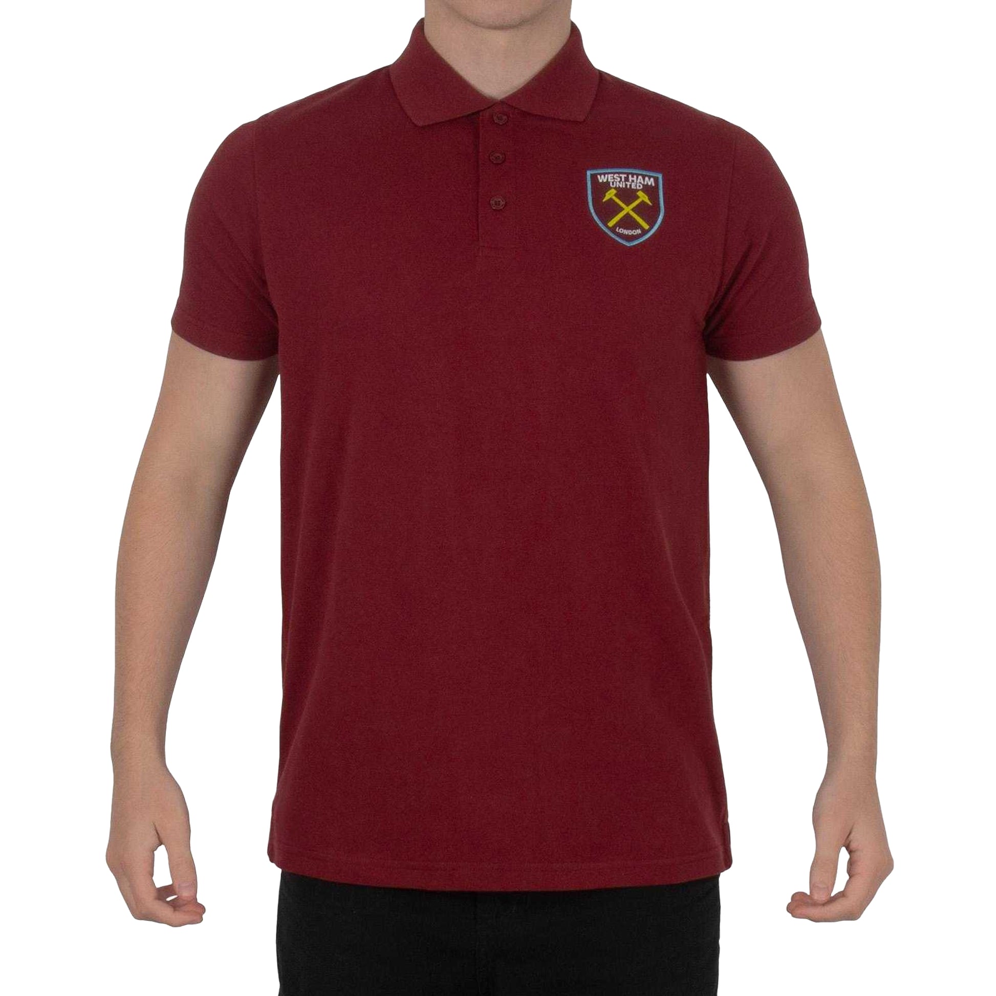 Claret - Side - West Ham United FC Mens Crest Polo Shirt