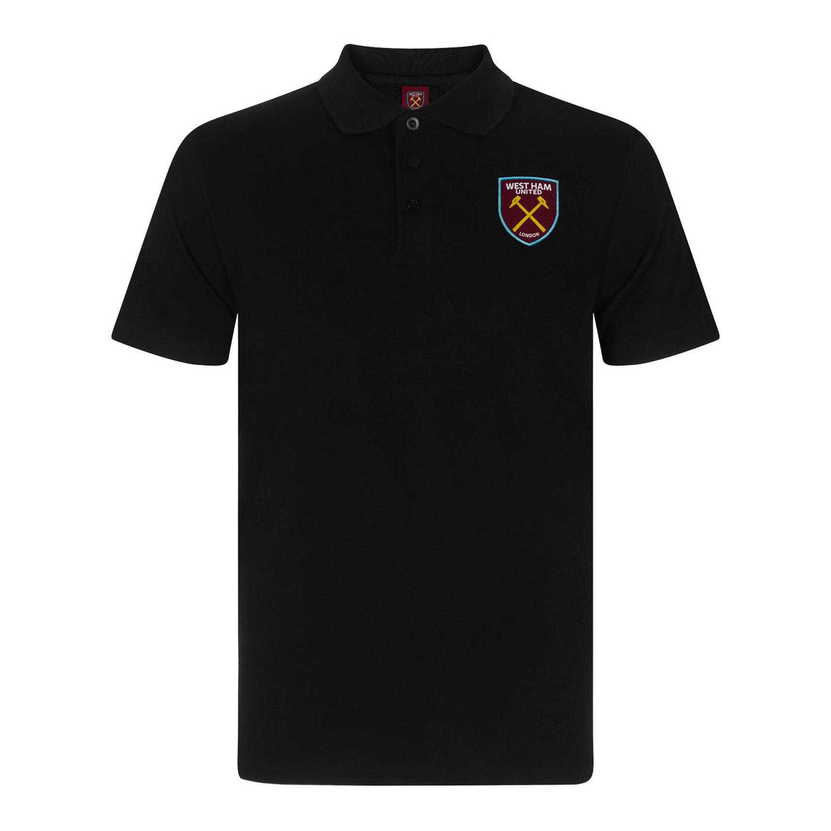 Black - Front - West Ham United FC Mens Crest Polo Shirt