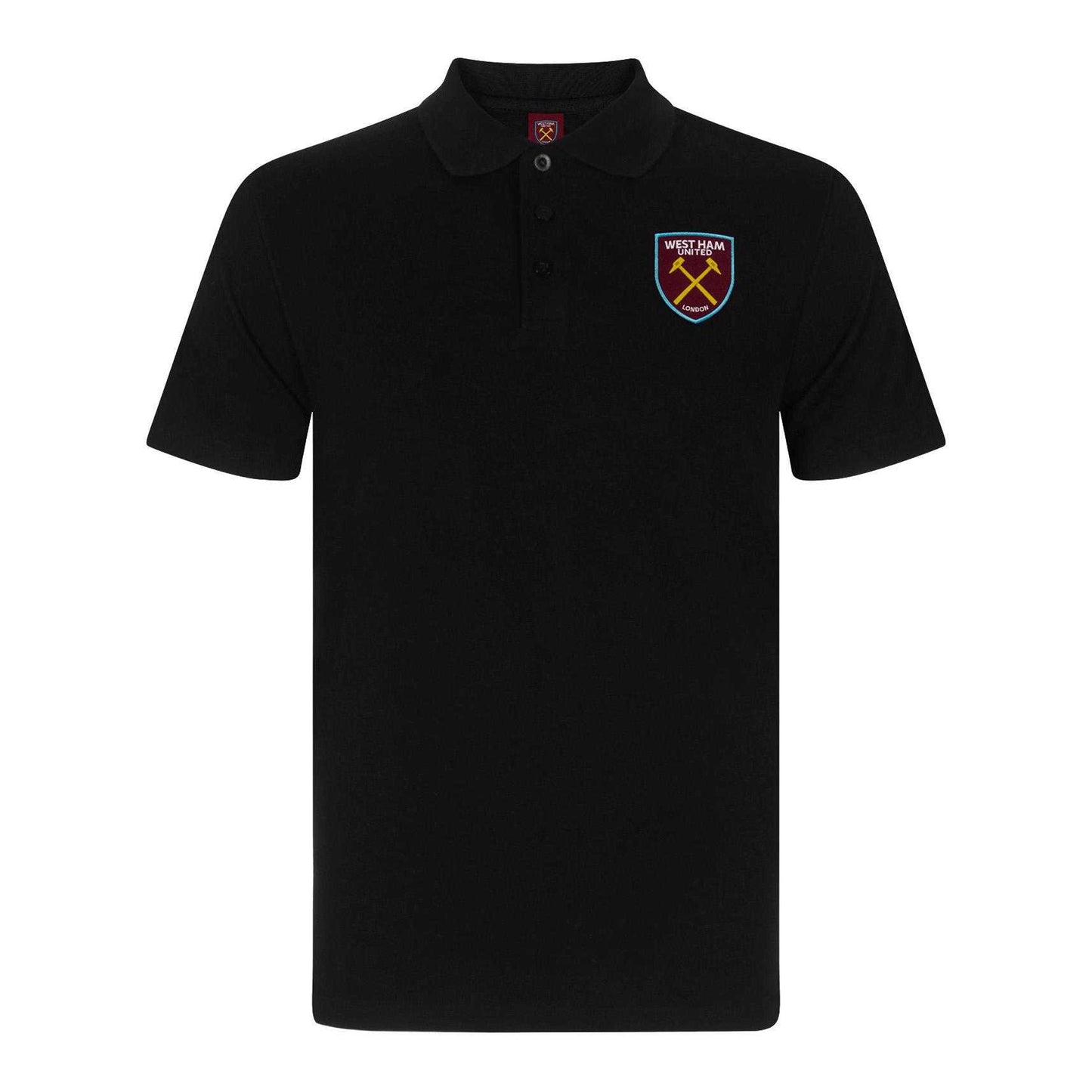 Black - Front - West Ham United FC Mens Crest Polo Shirt