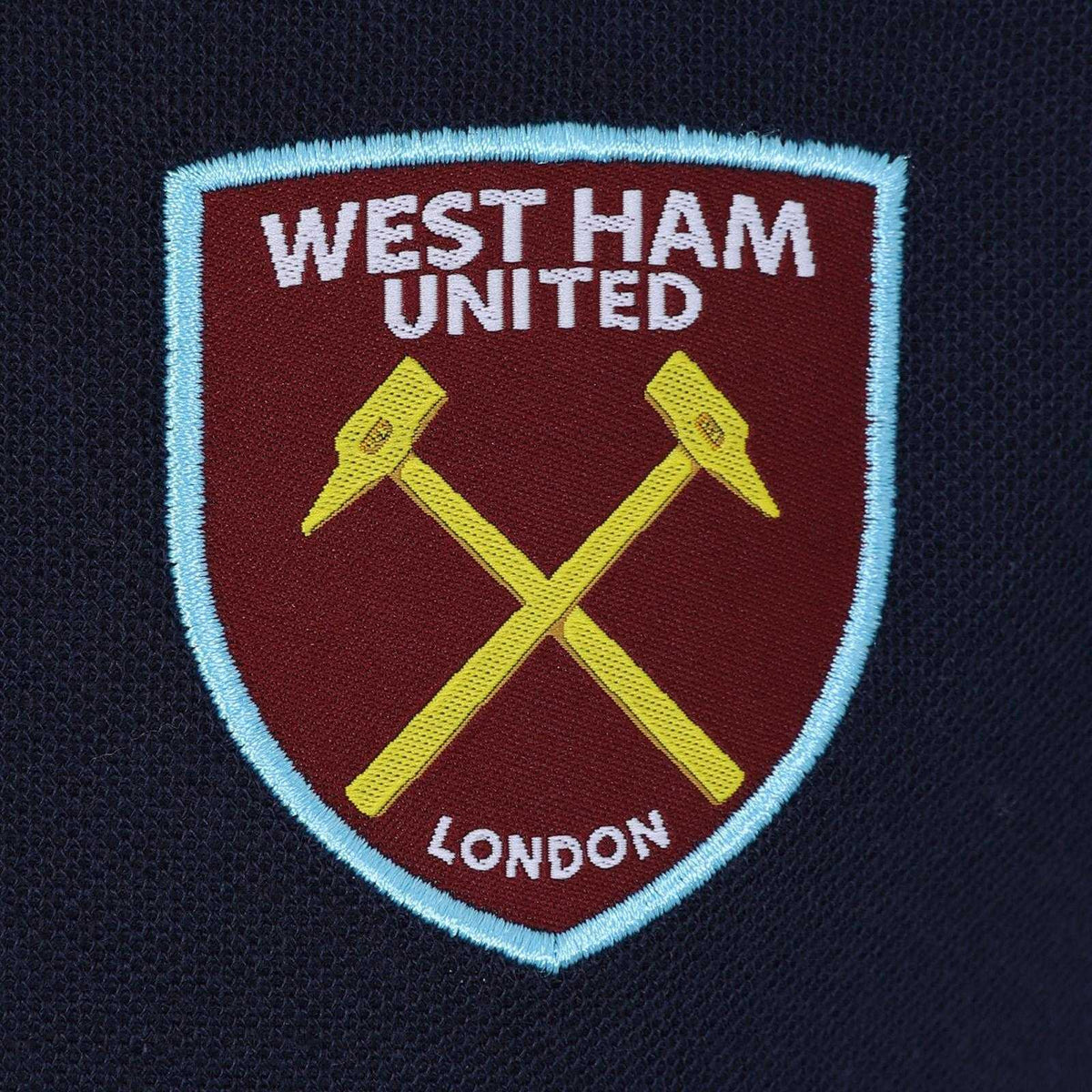 Navy - Side - West Ham United FC Mens Crest Polo Shirt