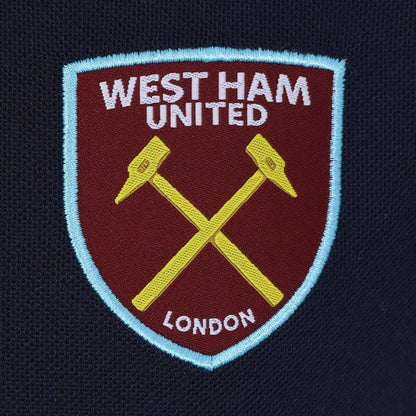 Navy - Side - West Ham United FC Mens Crest Polo Shirt