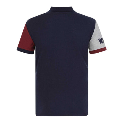 Navy - Back - West Ham United FC Mens Contrast Sleeves Polo Shirt