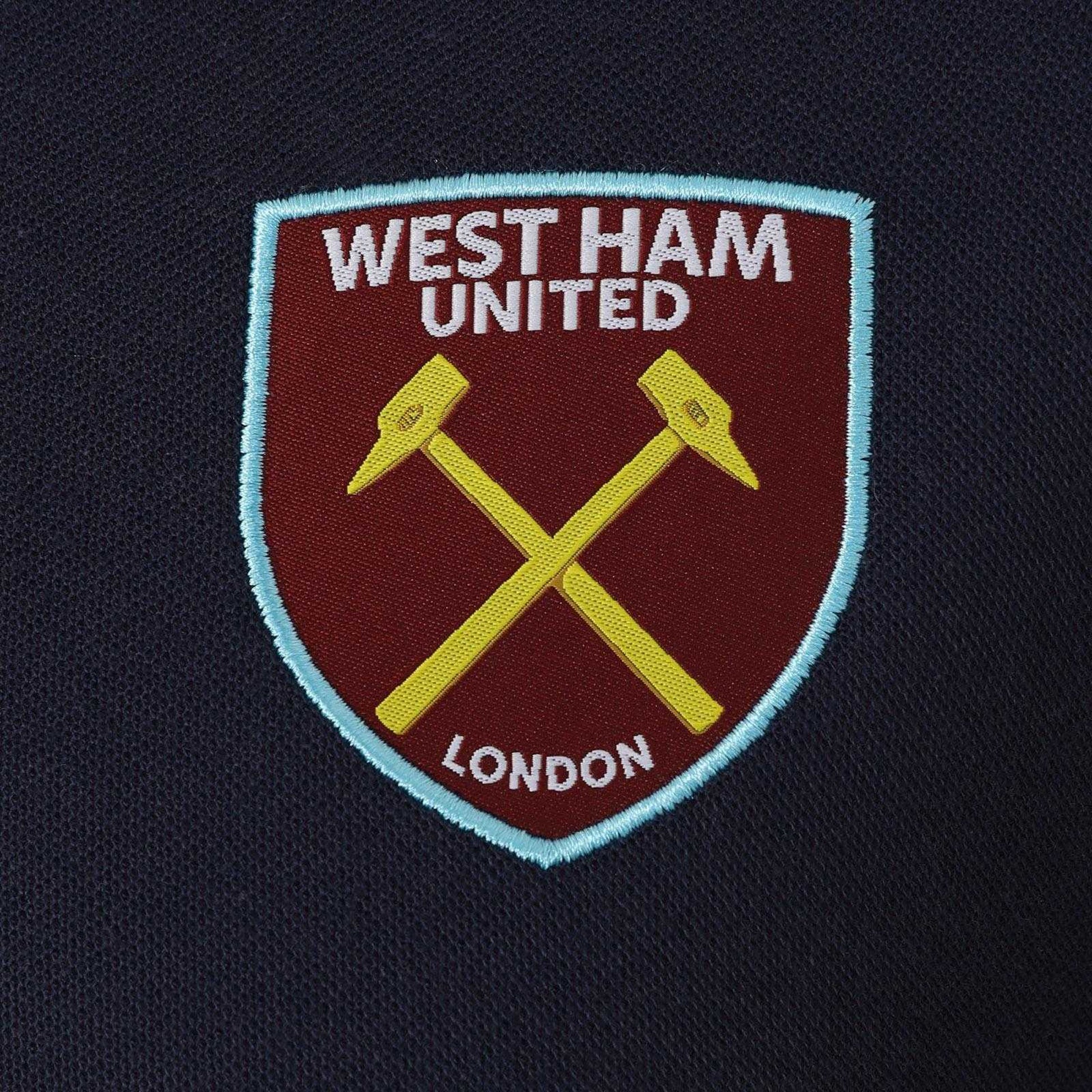 Navy - Lifestyle - West Ham United FC Mens Contrast Sleeves Polo Shirt