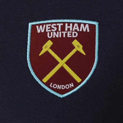 Navy - Lifestyle - West Ham United FC Mens Contrast Sleeves Polo Shirt