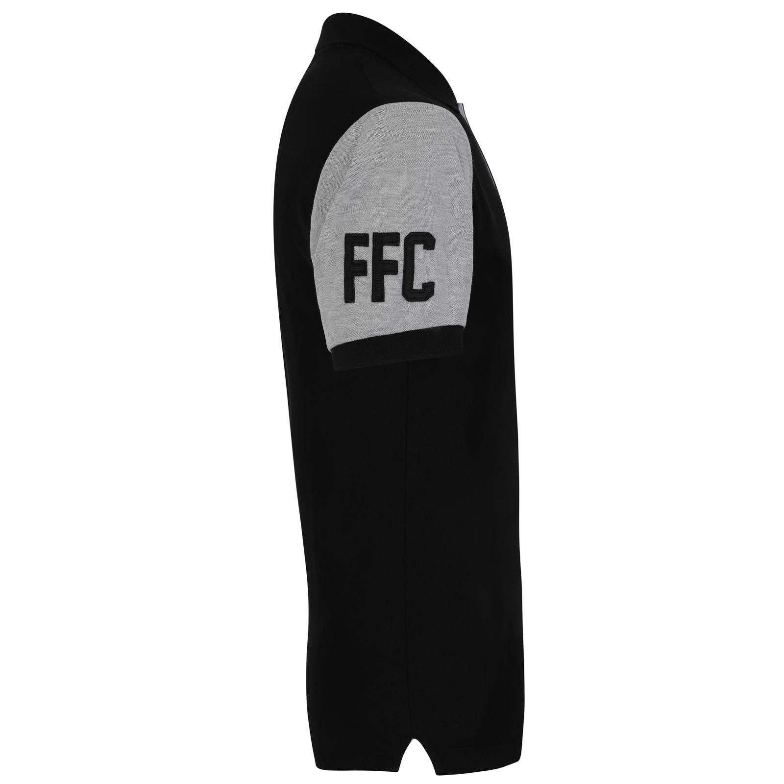 Black - Side - Fulham FC Mens Contrast Sleeves Polo Shirt