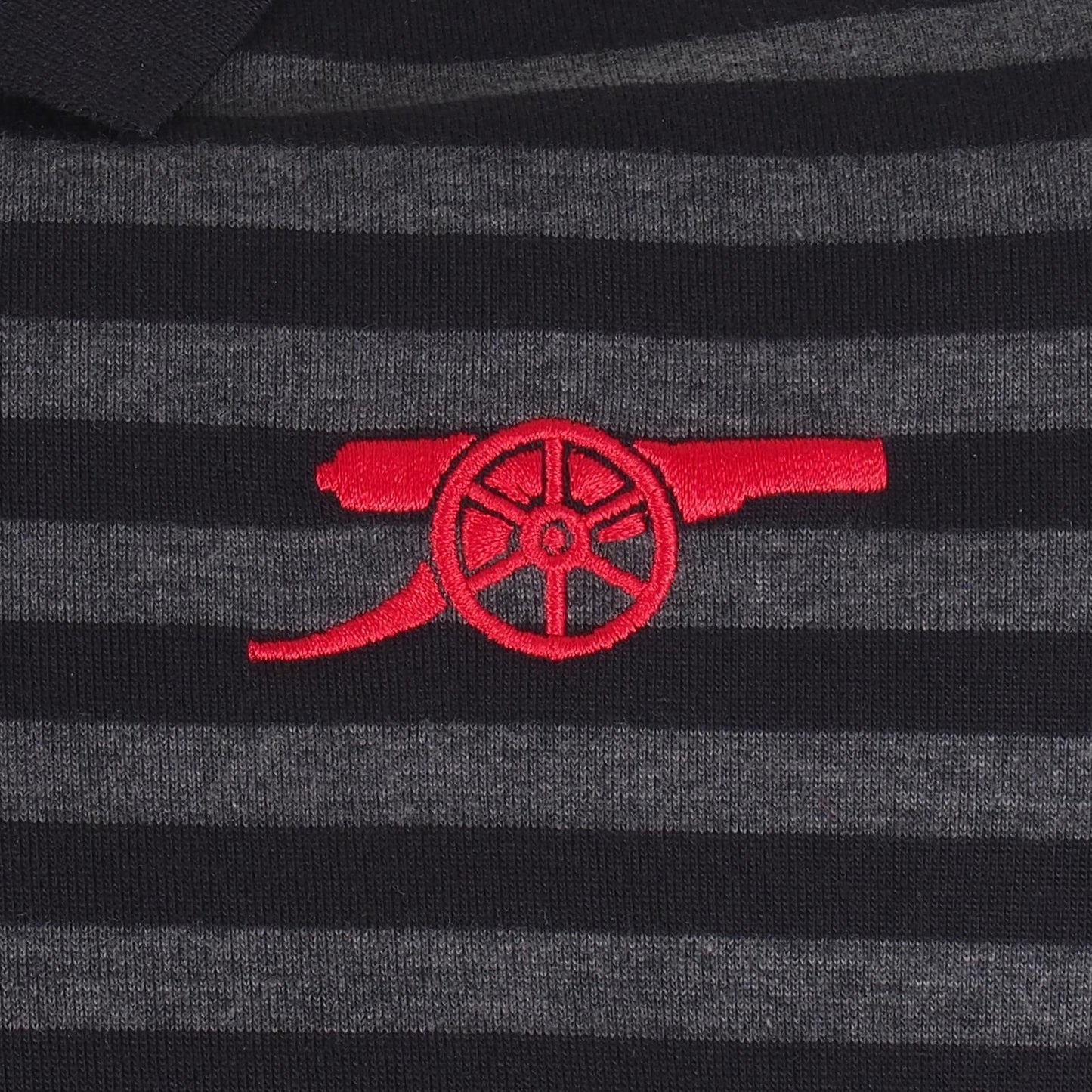 Black-Grey - Back - Arsenal FC Mens Contrast Striped Polo Shirt