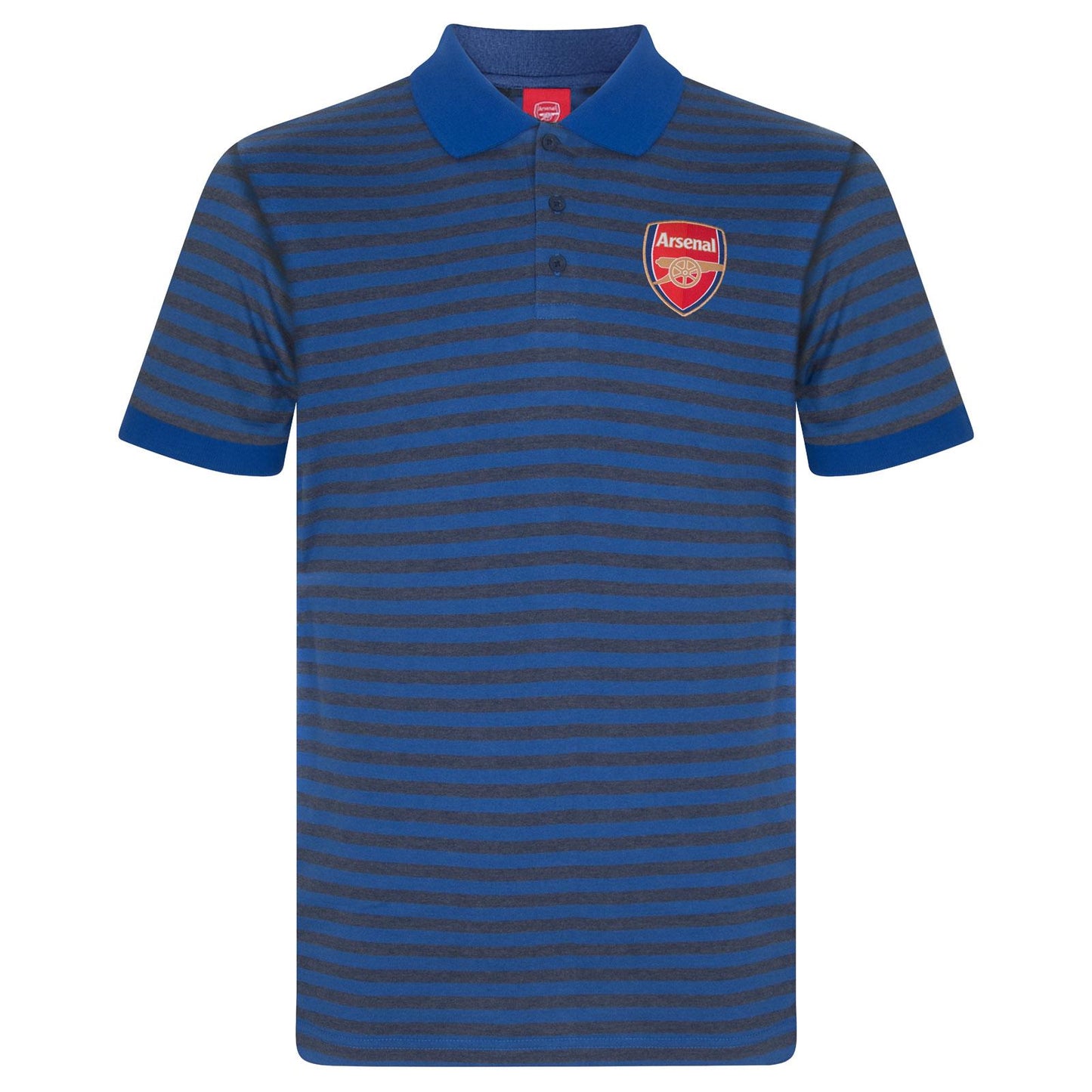 Blue - Front - Arsenal FC Mens Contrast Striped Polo Shirt