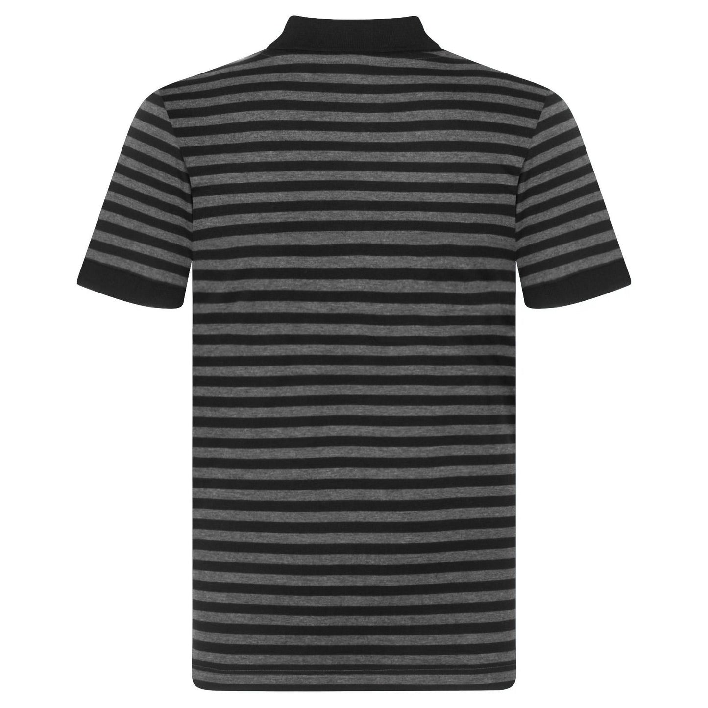 Black-Grey - Pack Shot - Newcastle United FC Mens Contrast Striped Polo Shirt
