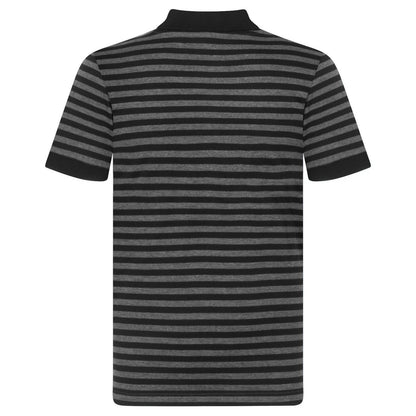 Black-Grey - Pack Shot - Newcastle United FC Mens Contrast Striped Polo Shirt