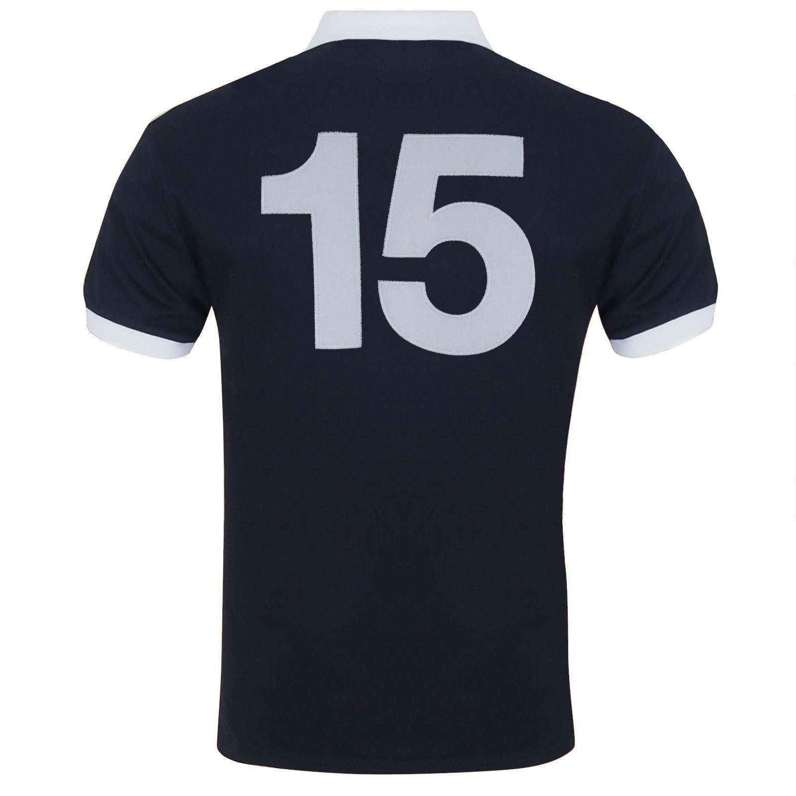 Navy Blue - Back - Scottish FA Mens 1978 Retro Collared T-Shirt