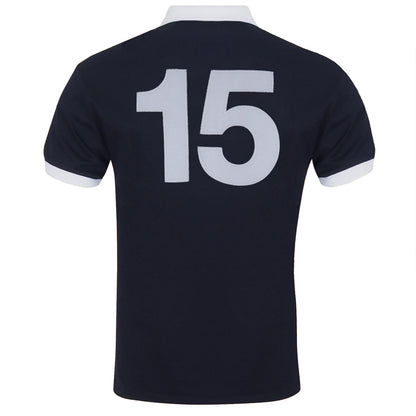 Navy Blue - Back - Scottish FA Mens 1978 Retro Collared T-Shirt