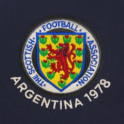 Navy Blue - Side - Scottish FA Mens 1978 Retro Collared T-Shirt