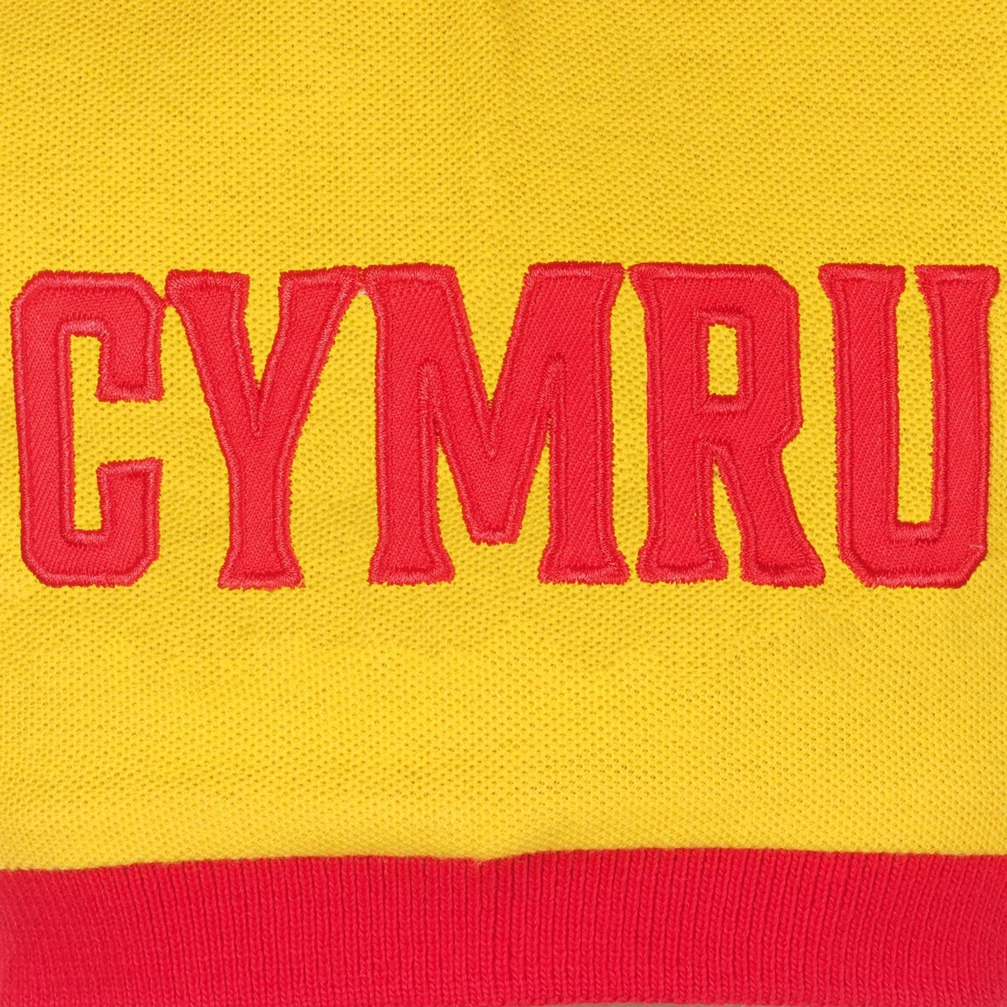 Red - Side - Wales Cymru Mens Contrast Sleeves Polo Shirt