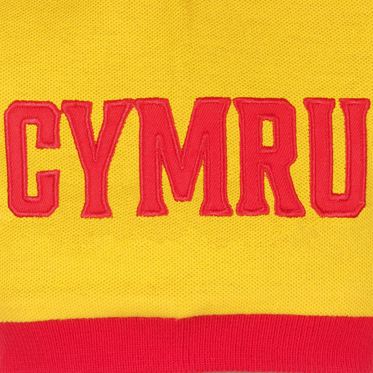 Red - Side - Wales Cymru Mens Contrast Sleeves Polo Shirt